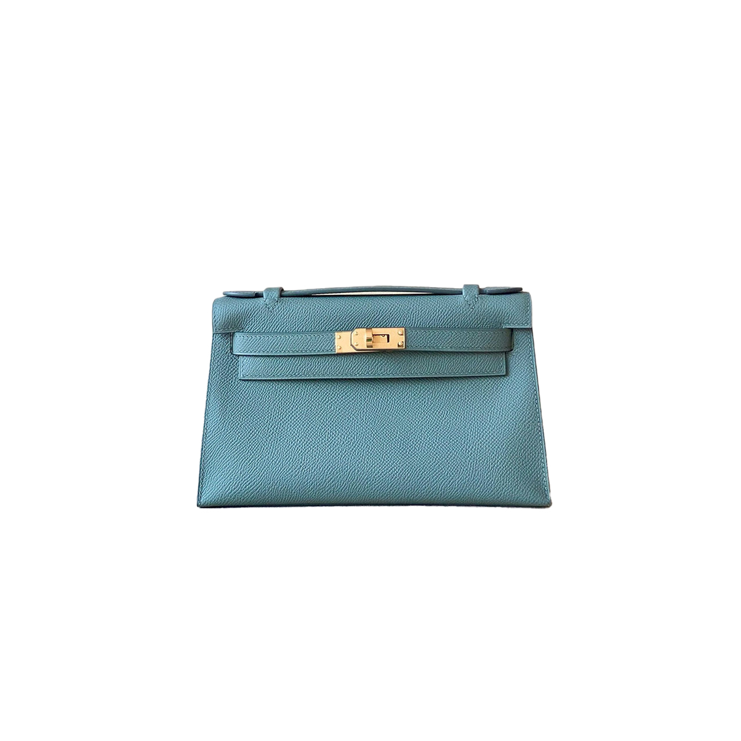 HERMES MINI KELLY POCHETTE EPSOM GHW CLUTCH CUT BAG (22*14*7cm) 